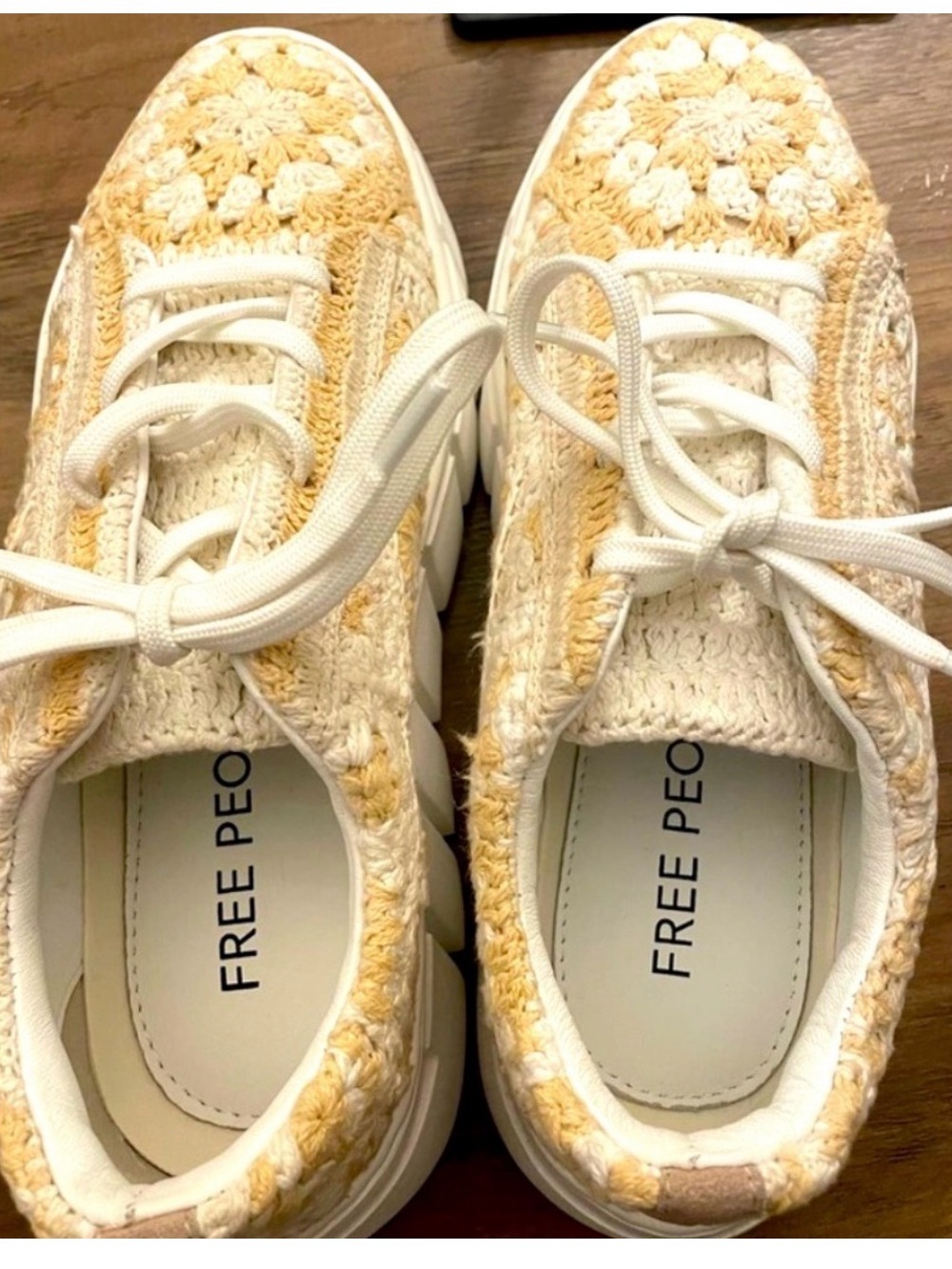 FREE PEOPLE CROCHET SNEAKERS